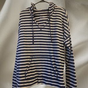 Sonoma Navy and White Striped Hoodie